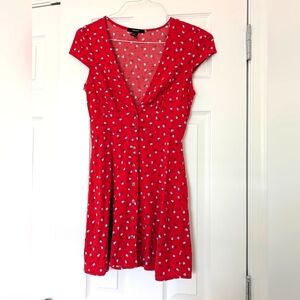 Red Floral Mini Dress XS